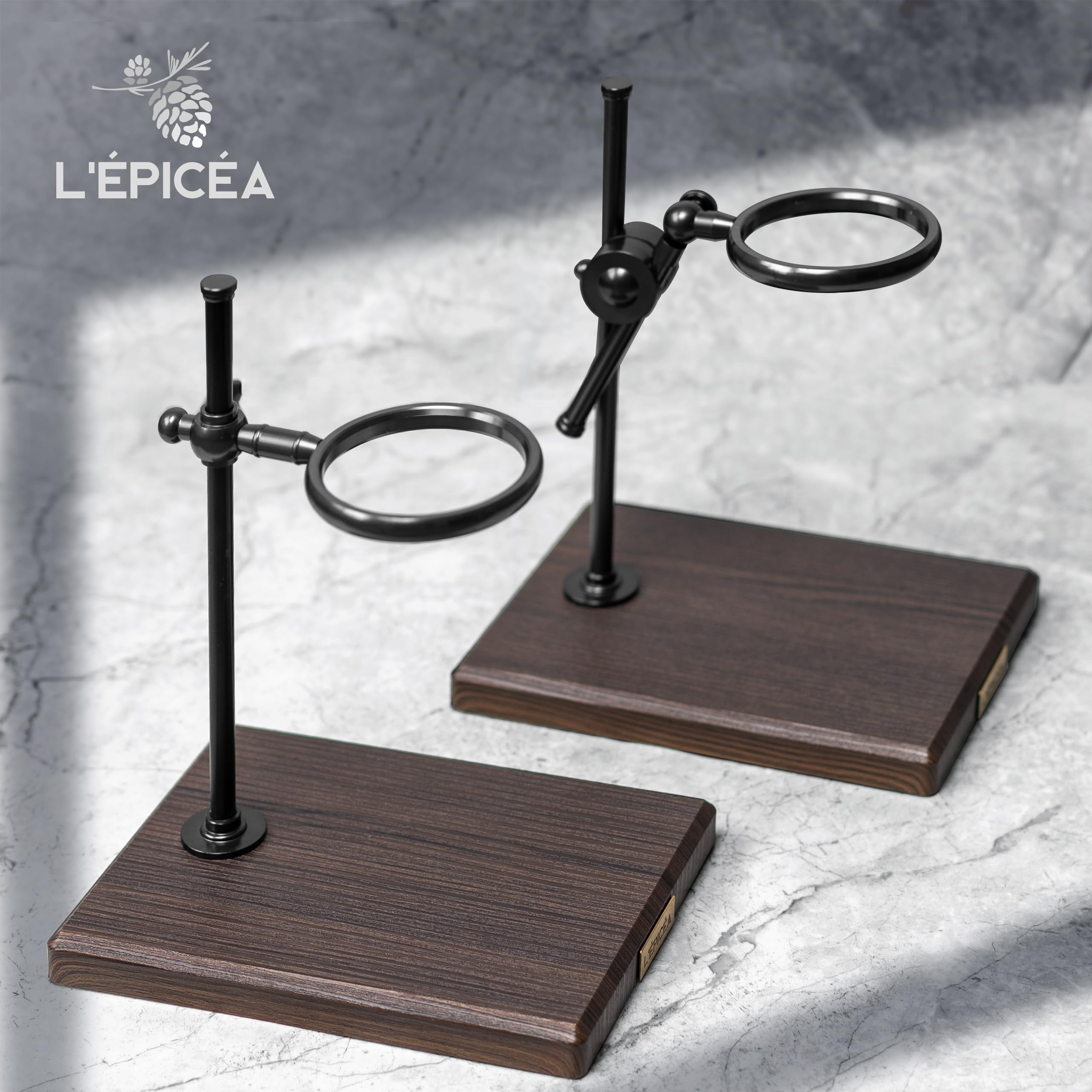 Premium Pour Over Coffee Maker Set - Stainless Steel Adjustable Stand with Wooden Base, Glass Carafe & Paper Filters | Ideal for Home Brewing, Office Use & Specialty Coffee Lovers