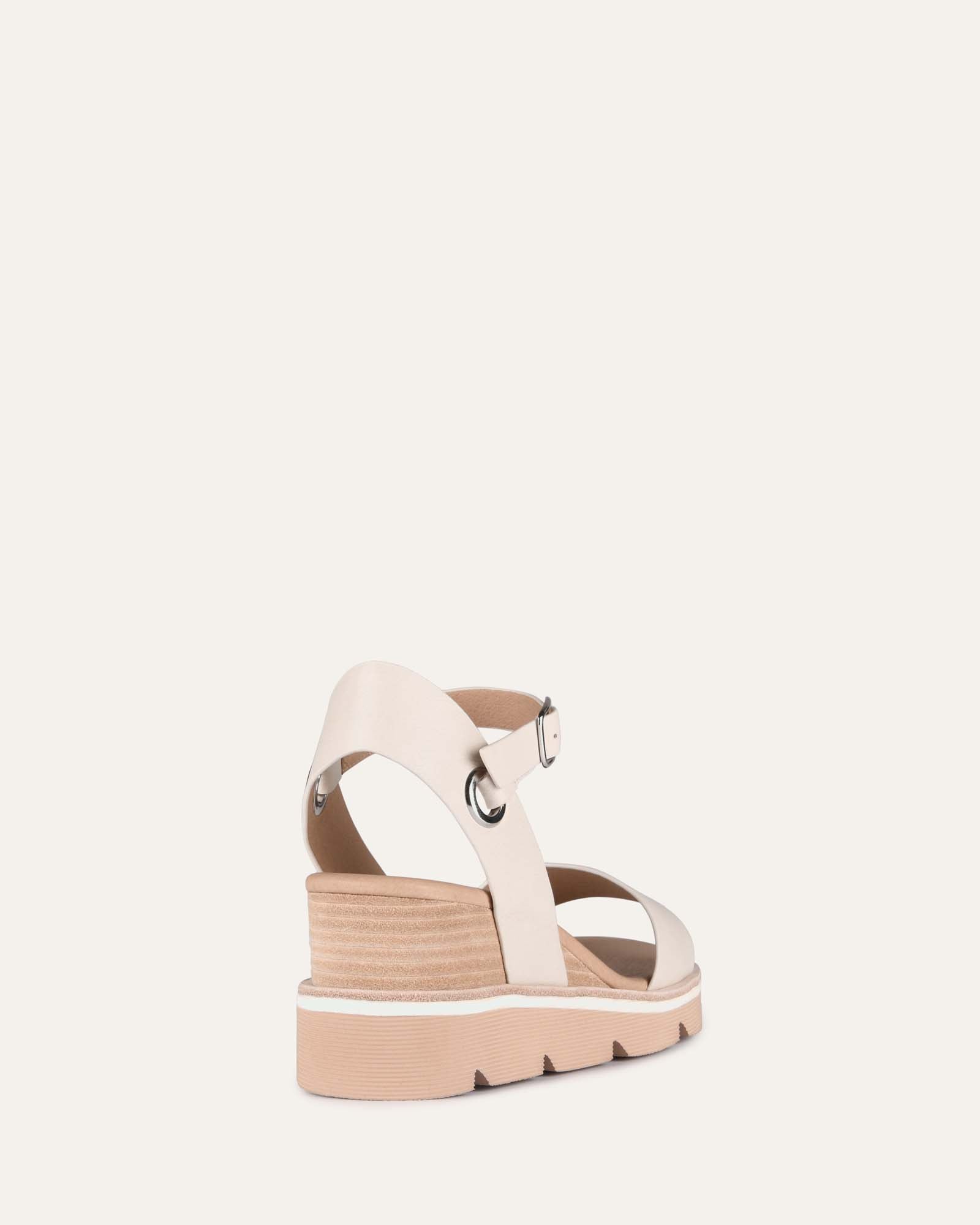 KATIE Women's Mid Heel Wedge Sandals - Genuine Bone Leather Comfortable Summer Shoes for Beach, Party & Casual Outings