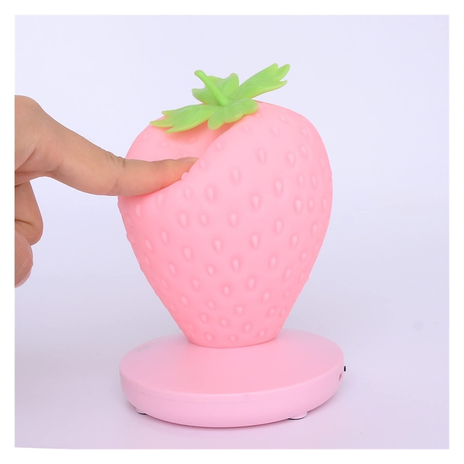 Strawberry Silicone LED Night Light - USB Rechargeable Touch Control Bedside Lamp with White Light, Perfect for Bedroom, Living Room & Nursery Decor | Romantic Mood Lighting & Gift Idea