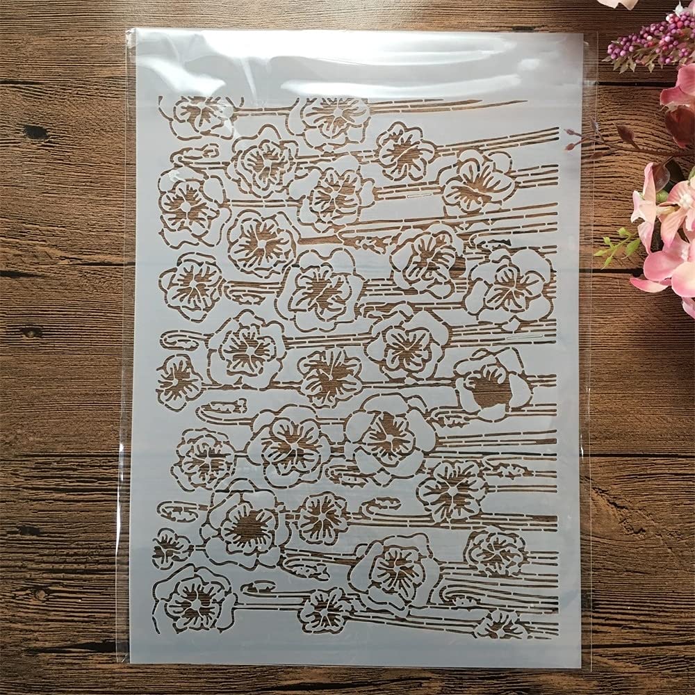 Reusable A4 29cm Rose Bouquet Painting Stencils for DIY Crafts, Wall Art, and Home Decor - Perfect for Canvas, Wood, Fabric & Furniture Painting Projects