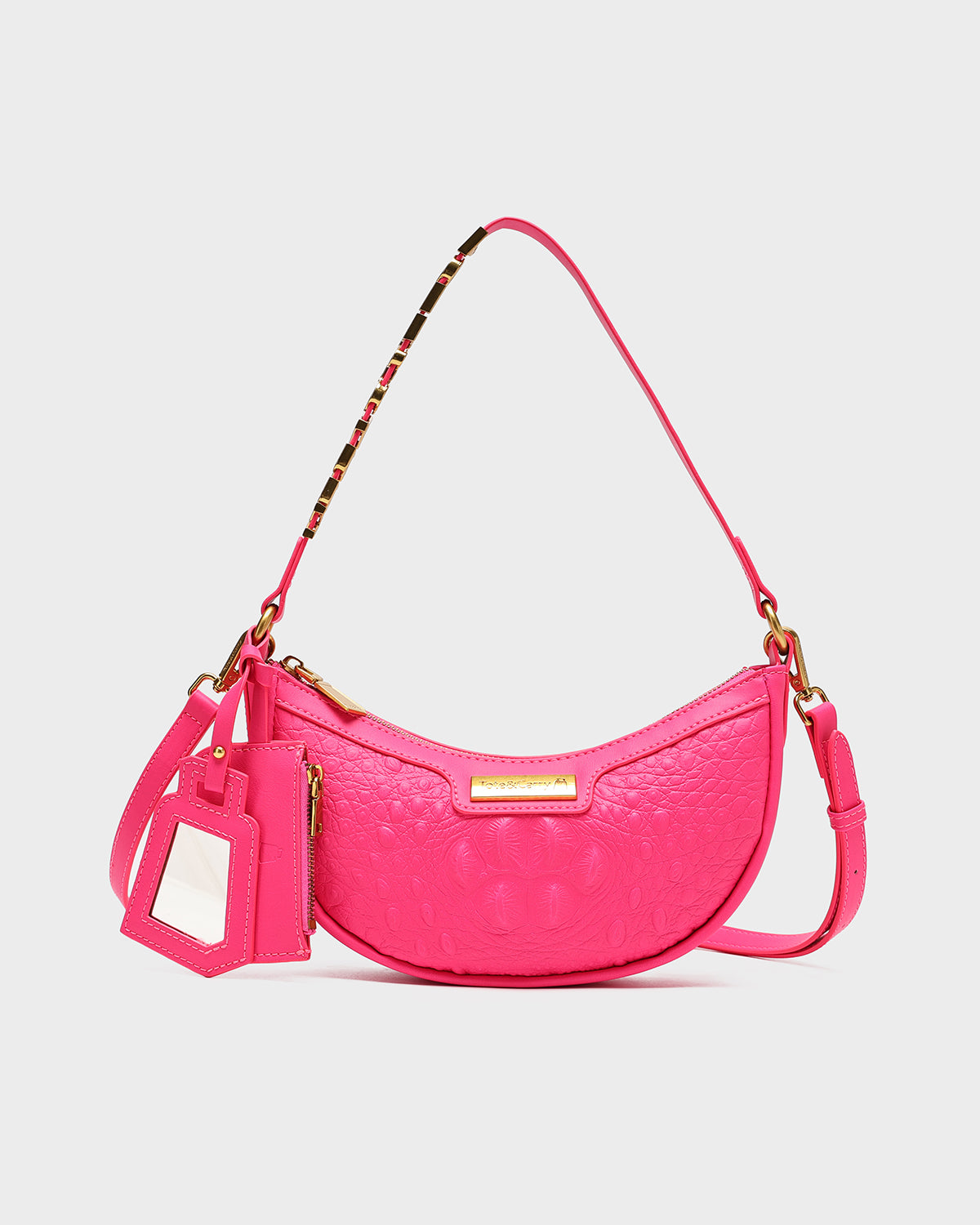 Stylish Neon Pink Shoulder Purse for Women - Trendy Crossbody Bag for Daily Use, Shopping & Travel Accessories