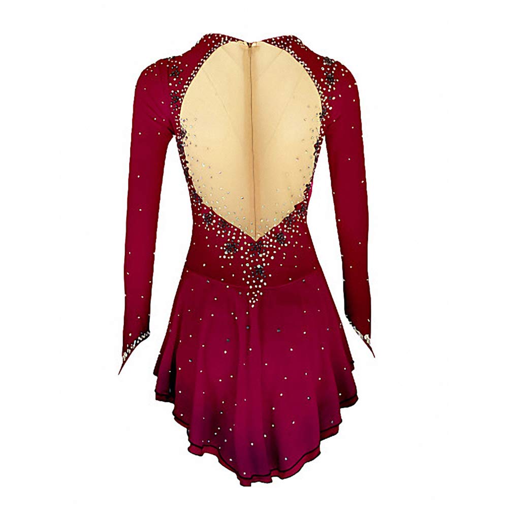 Elegant Purple & Yellow Halo Dye Spandex Figure Skating Dress with Handmade Crystals - Long Sleeve Competition & Performance Costume for Ice Skaters