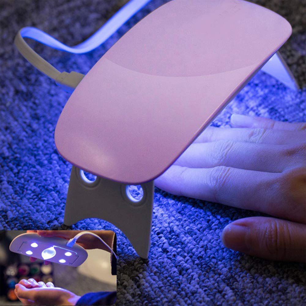 HINGOL 6W LED UV Nail Polish Dryer - Mini Foldable Portable Nail Lamp for Gel Polish Curing - Fast Drying Light for Manicure & Pedicure at Home or Salon - Perfect for Gel, Acrylic & All Nail Paints