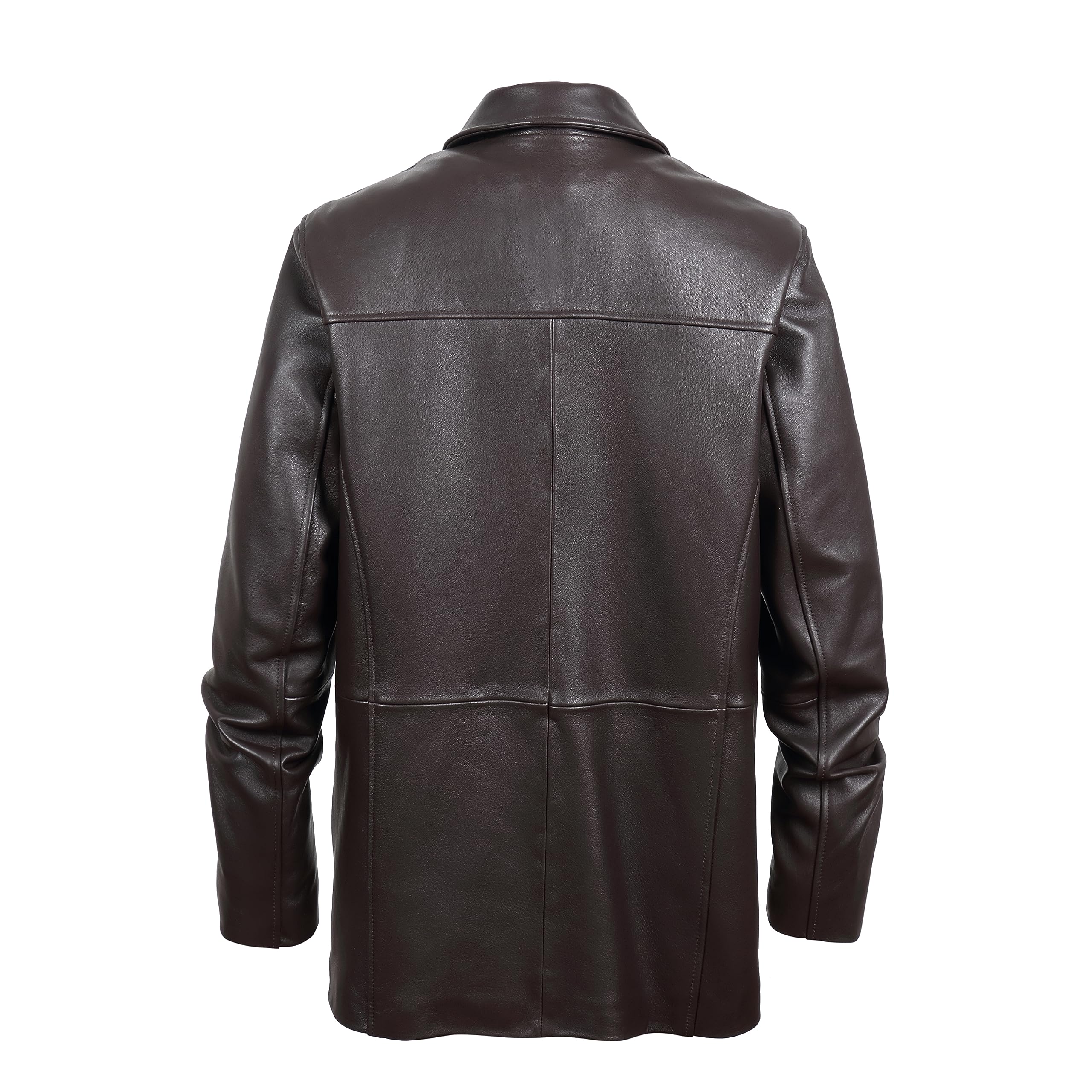 REED EST. 1950 Men's Genuine Lambskin Leather Jacket - Classic 4-Button Car Coat for Fall & Winter | Premium Outerwear for Business Casual & Everyday Wear