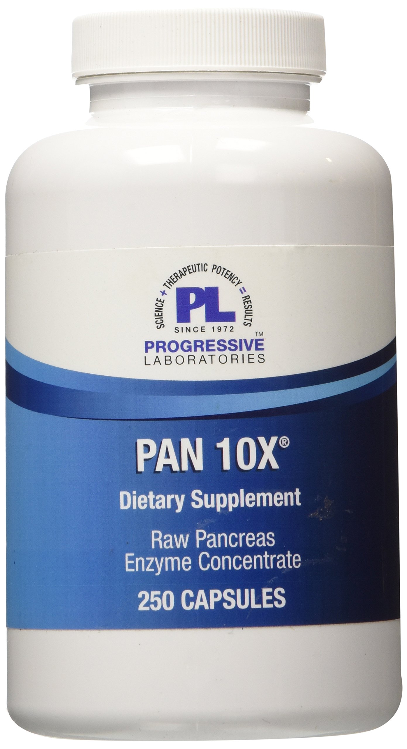 Progressive Labs Pan 10X Digestive Enzyme Supplement - 250 Capsules | Supports Healthy Digestion & Nutrient Absorption | Ideal for Meals & Digestive Comfort