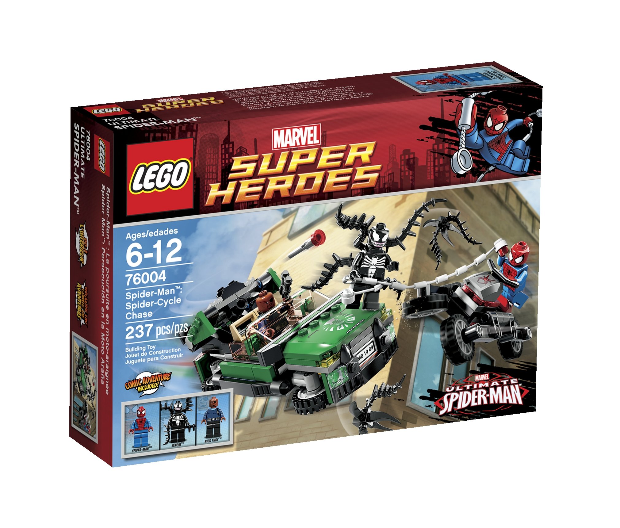 LEGO Super Heroes Spider-Cycle Chase 76005 Building Blocks Toy Set - Spider-Man Action Figure & Motorcycle for Kids Ages 6-12 | Creative Play, Birthday Gift, Superhero Collection