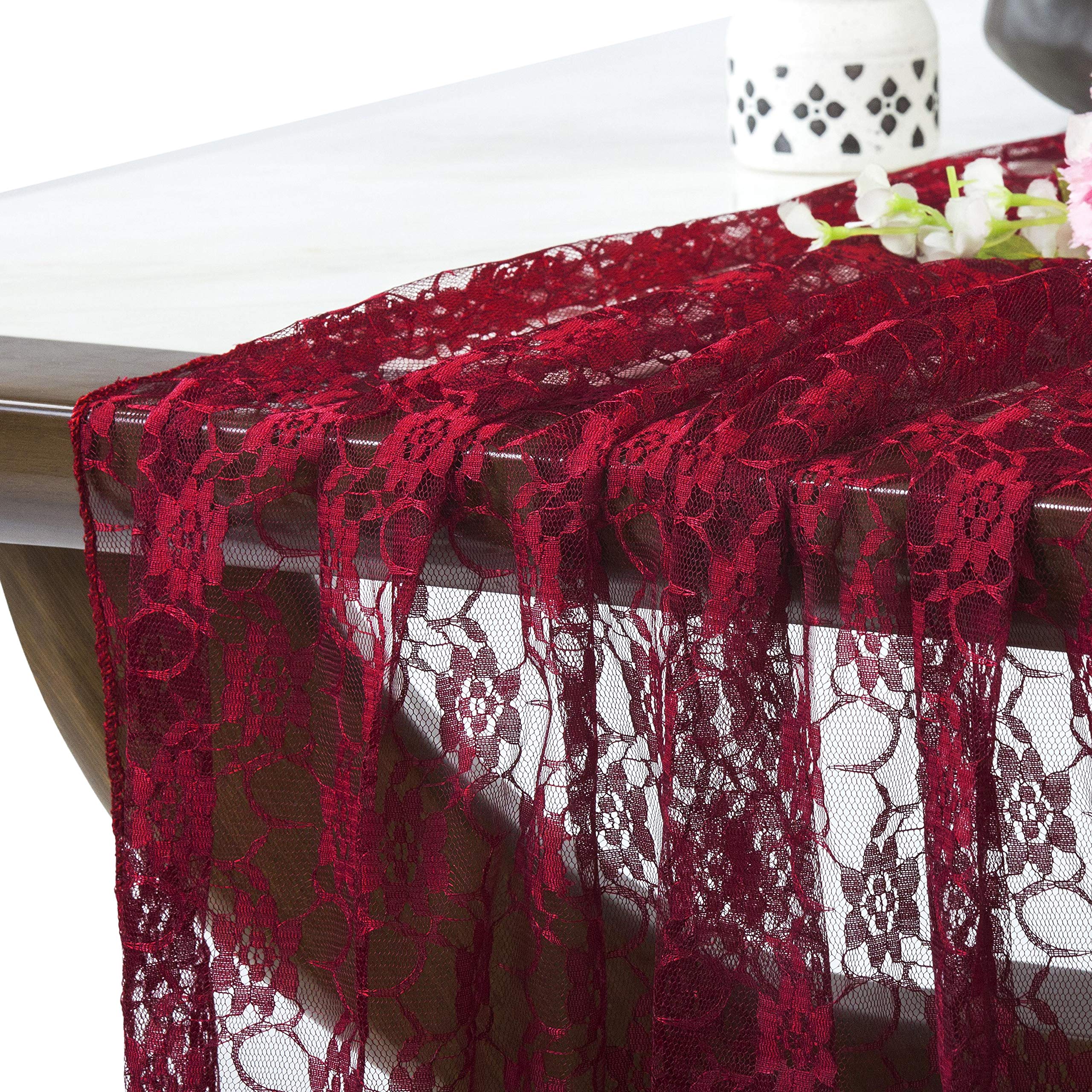 12 Pack Sheer Lace Table Runners 27