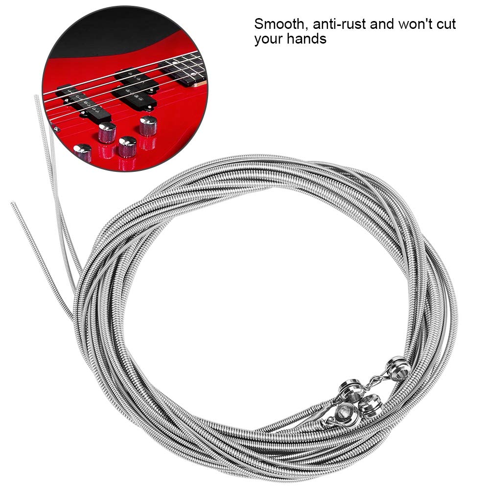 Eujgoov Electric Bass Guitar Strings - 1/1.4/2/2.5mm Gauges - Smooth 4-String Set for Precision & Durability - Perfect for Rock, Jazz & Studio Recording