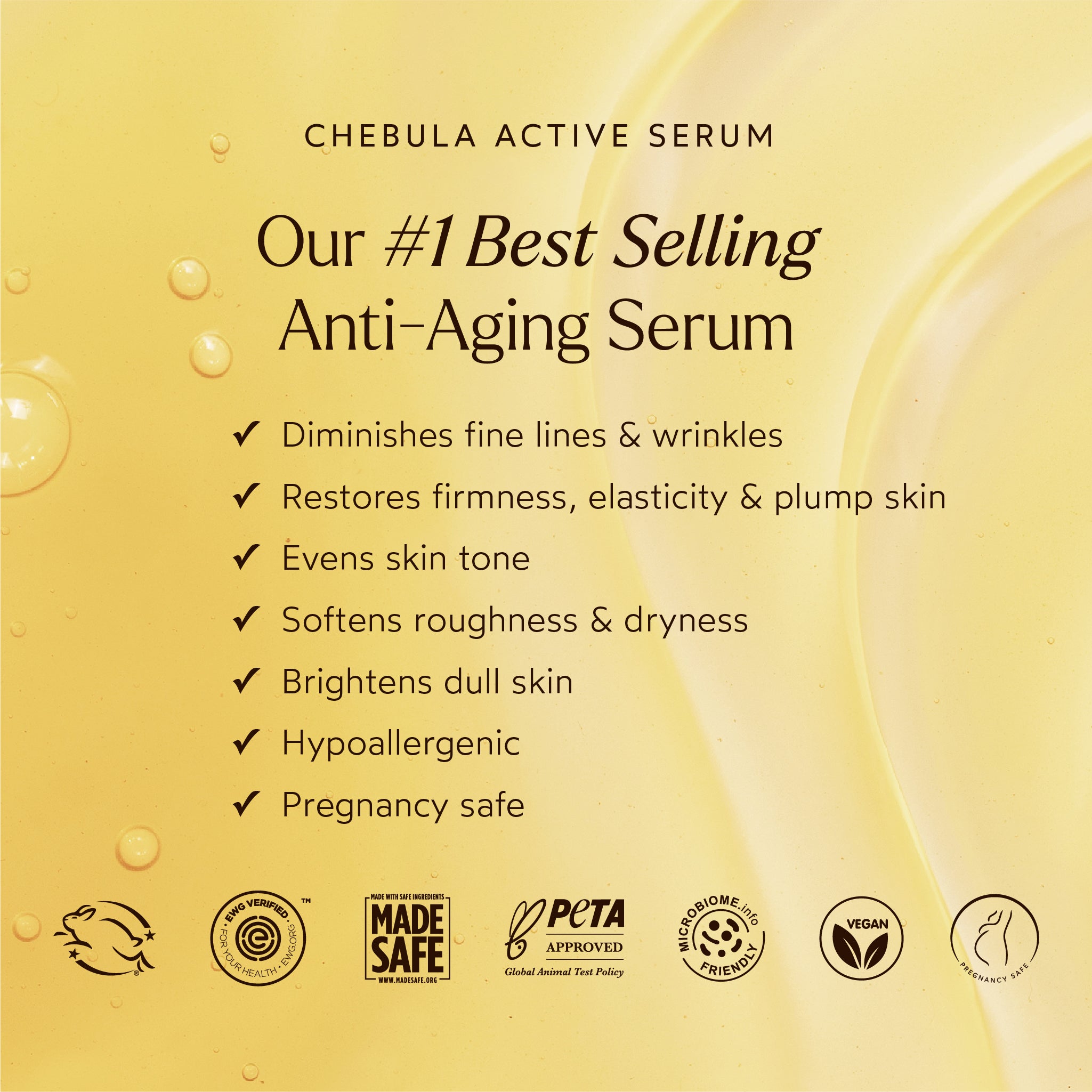 Chebula Active Anti-Aging Serum for Face - Organic Wrinkle Treatment & Skin Tightening Cream - Best for Night Routine, Dry Skin Care & Mature Skin Rejuvenation