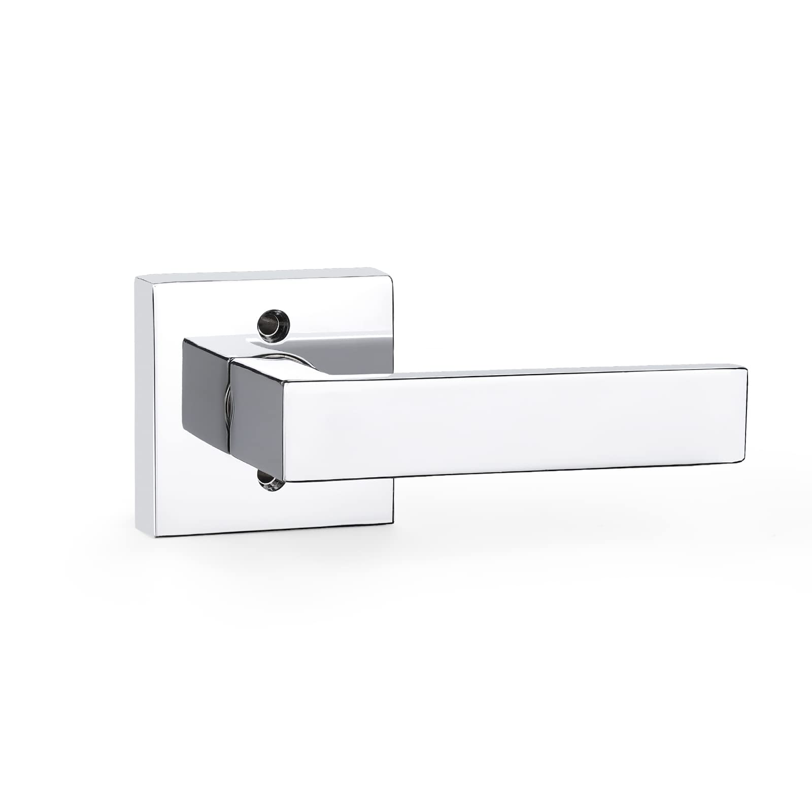 Heavy Duty Square Dummy Lever Door Handle - Polished Chrome, 3 Pack - for Interior Doors