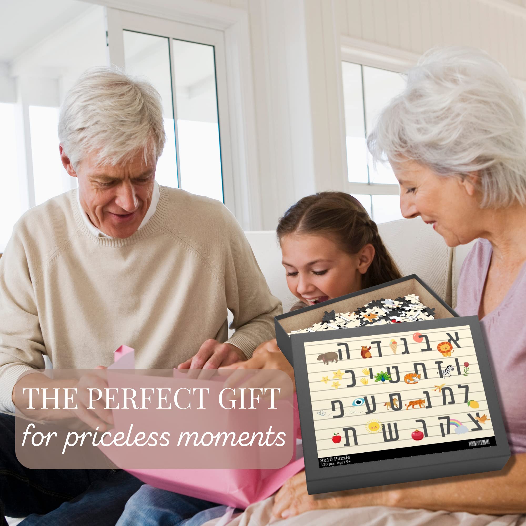 Hebrew Alphabet Jigsaw Puzzle for Kids - Educational Learning Toy with Hebrew Letters - Perfect for Classroom, Homeschool & Jewish Holiday Gifts