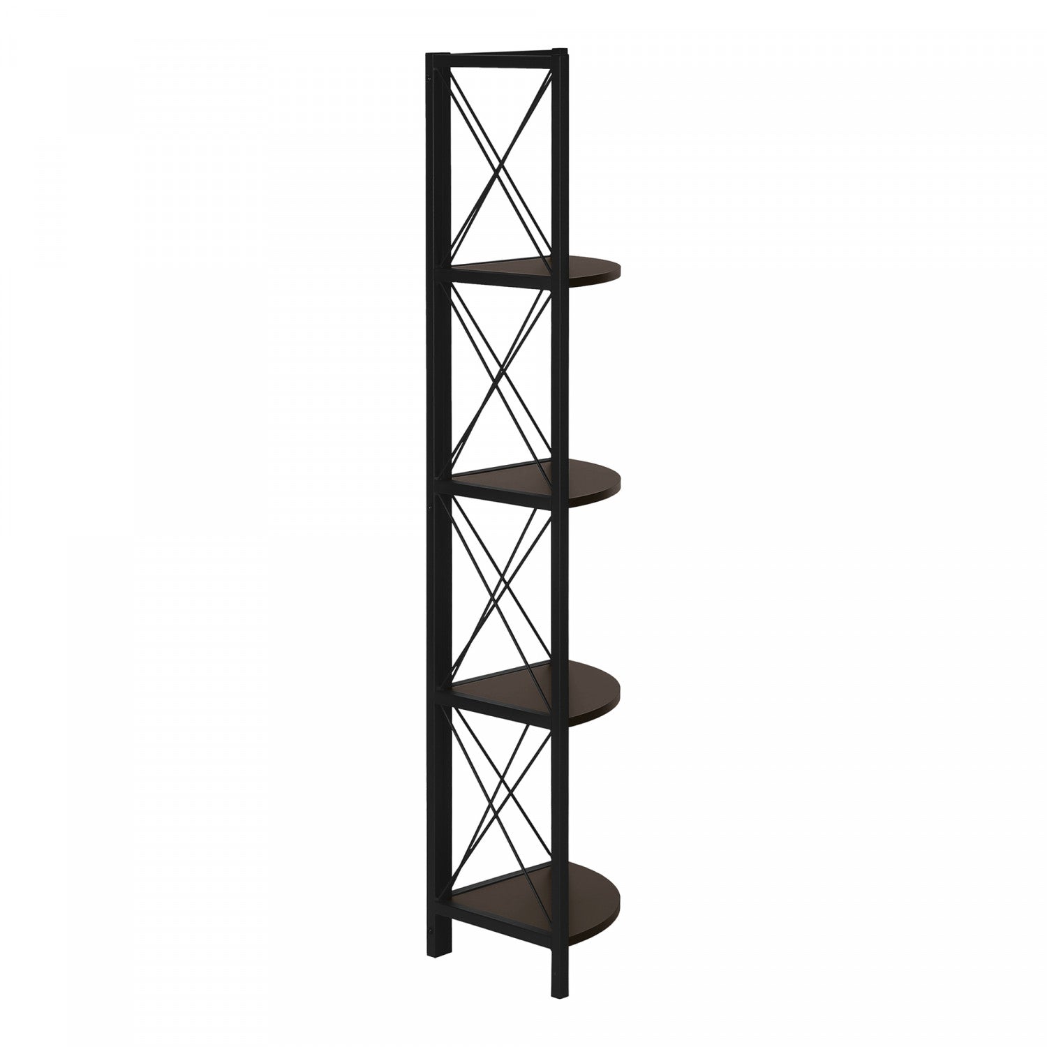 Zeva Dark Brown Bookcase - 5-Tier Wooden Bookshelf for Home & Office Storage - Perfect for Living Room, Bedroom, or Study Organization