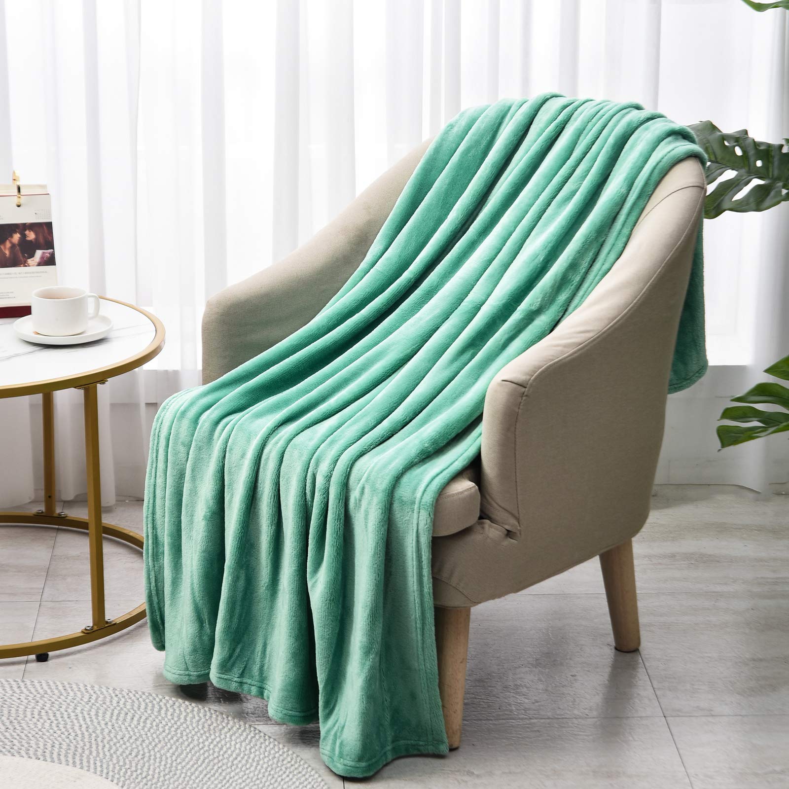 ZUZGEN 50x60 Inch Lightweight Fleece Blanket - Ultra Soft All-Season Throw for Bed, Sofa & Couch - Cozy Home Decor, Perfect for Lounging, Movie Nights & Travel (Green)