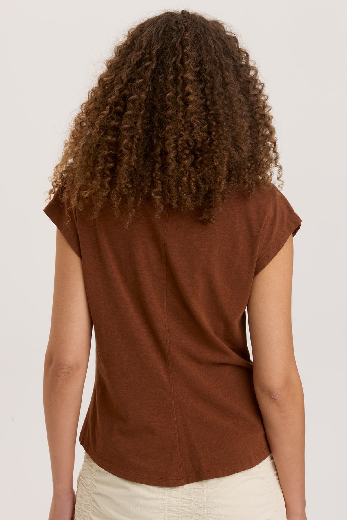 Slub Arwen Top Russet Pigment Dye Women's Casual T-Shirt - Perfect for Everyday Wear, Outings & Layering