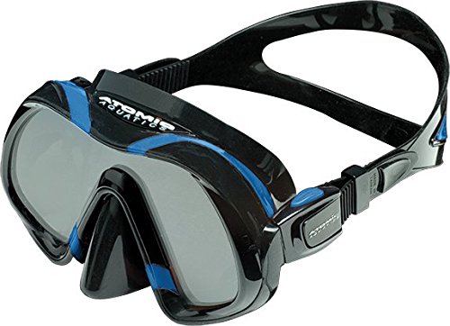 Aquatics Venom Mask - Black & Blue Scuba Diving Snorkeling Gear for Underwater Adventure