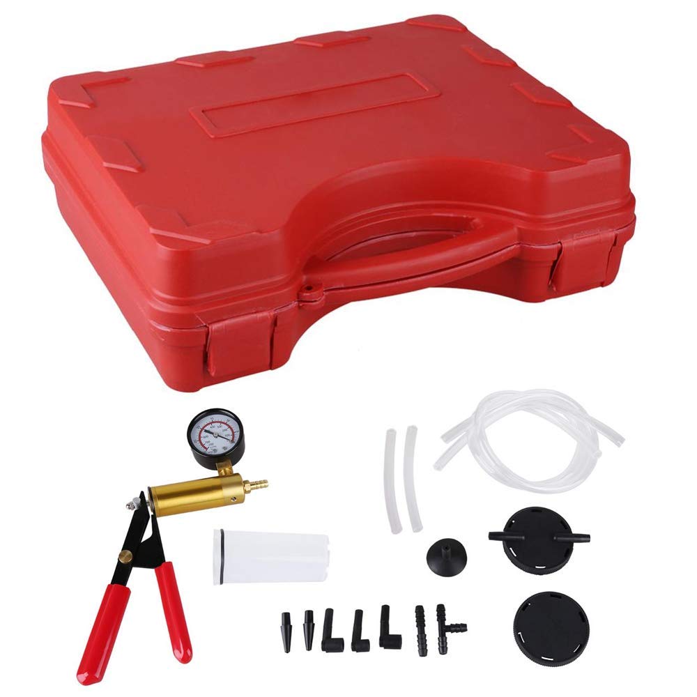 GOTOTOP Handheld Vacuum Pump Tester Kit - Automotive Brake Bleeder Set with Pressure Gauge for Car, Motorcycle, Moped - Perfect for Brake Fluid Bleeding & Hydraulic System Maintenance