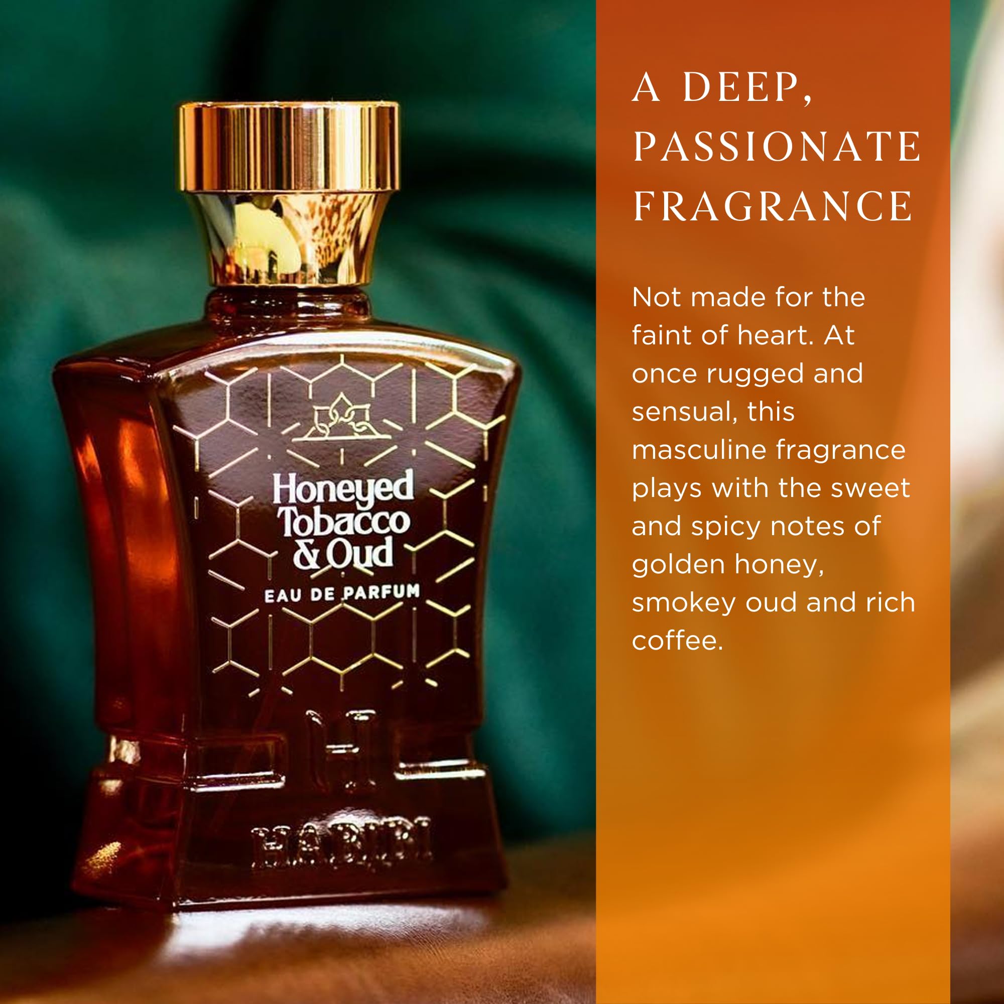Premium Honeyed Tobacco & Oud Arabian Cologne for Men - Long Lasting Eau De Parfum Spray (2.5 Oz) with Woody, Smoky & Sweet Notes - Perfect for Date Nights, Special Occasions & Daily Wear