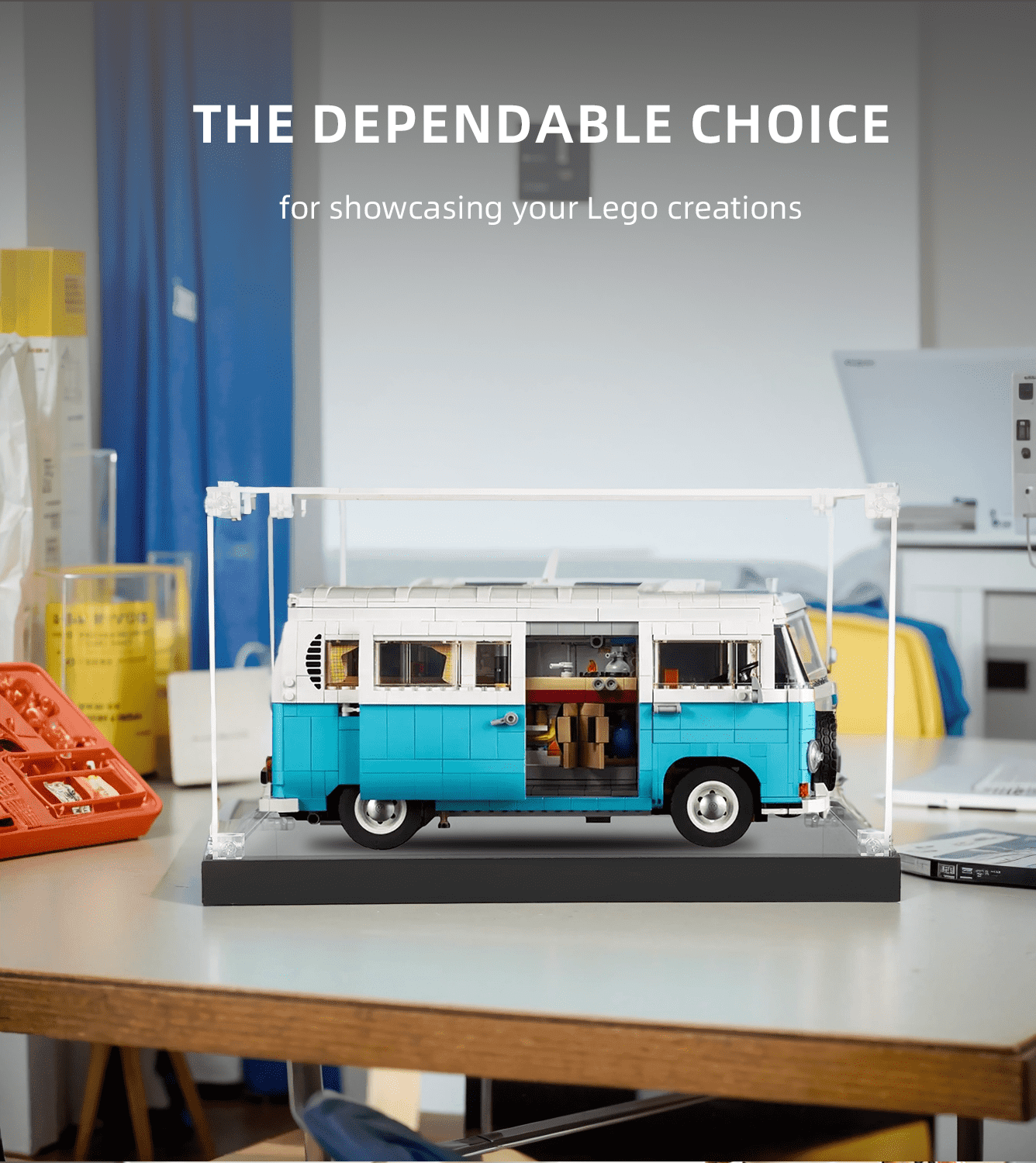 Lego Volkswagen T2 Camper Van 10279 Display Case - Premium Acrylic Showcase for Collectible LEGO Sets - Perfect for Home Decor, Office Display & Gift Giving