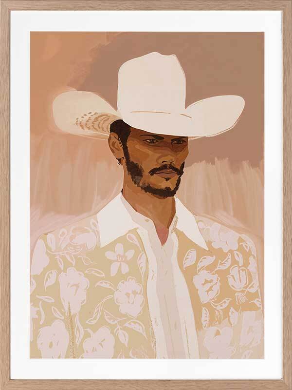 Cowboy Clay Framed Art Print - Western Decor for Home & Office - Perfect for Living Room, Bedroom, or Cowboy-Themed Spaces