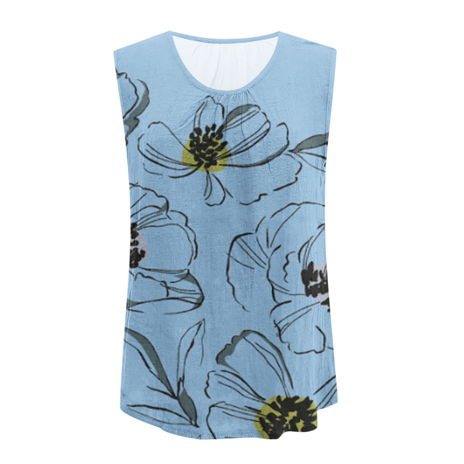 Women's Casual Summer Sleeveless Swing Tops - Cute Printed Loose Tank Blouses & Comfortable Tees for Beach, Vacation, and Everyday Wear