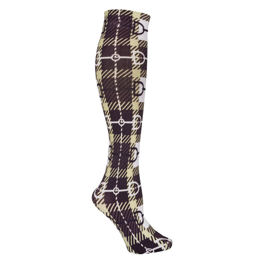 AWST International Snaffle Bit Plaid Socks - Equestrian Riding Socks for Horseback Riding & English Show Jumping - Comfortable & Breathable for All-Day Wear