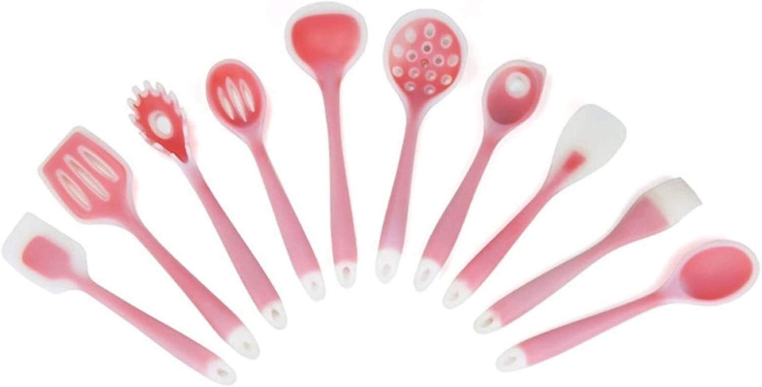 10-Piece Silicone Kitchen Utensil Set - Non-Stick, Heat-Resistant Cooking Spatulas & Spoons for Baking, Frying & Cooking | Essential Cookware Accessories for Home Chefs