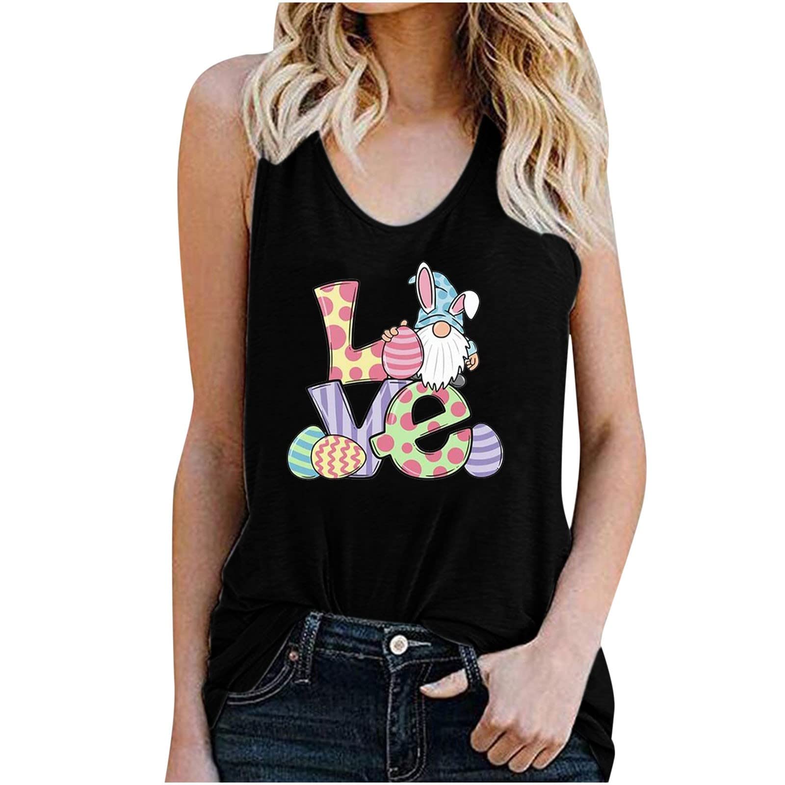 Sexy Women's Tank Tops - Sleeveless Pullover V-Neck Blouse with Floral Print & Solid Colors | Perfect for Summer Outfits, Beach Wear & Casual Fashion (Style 1158)