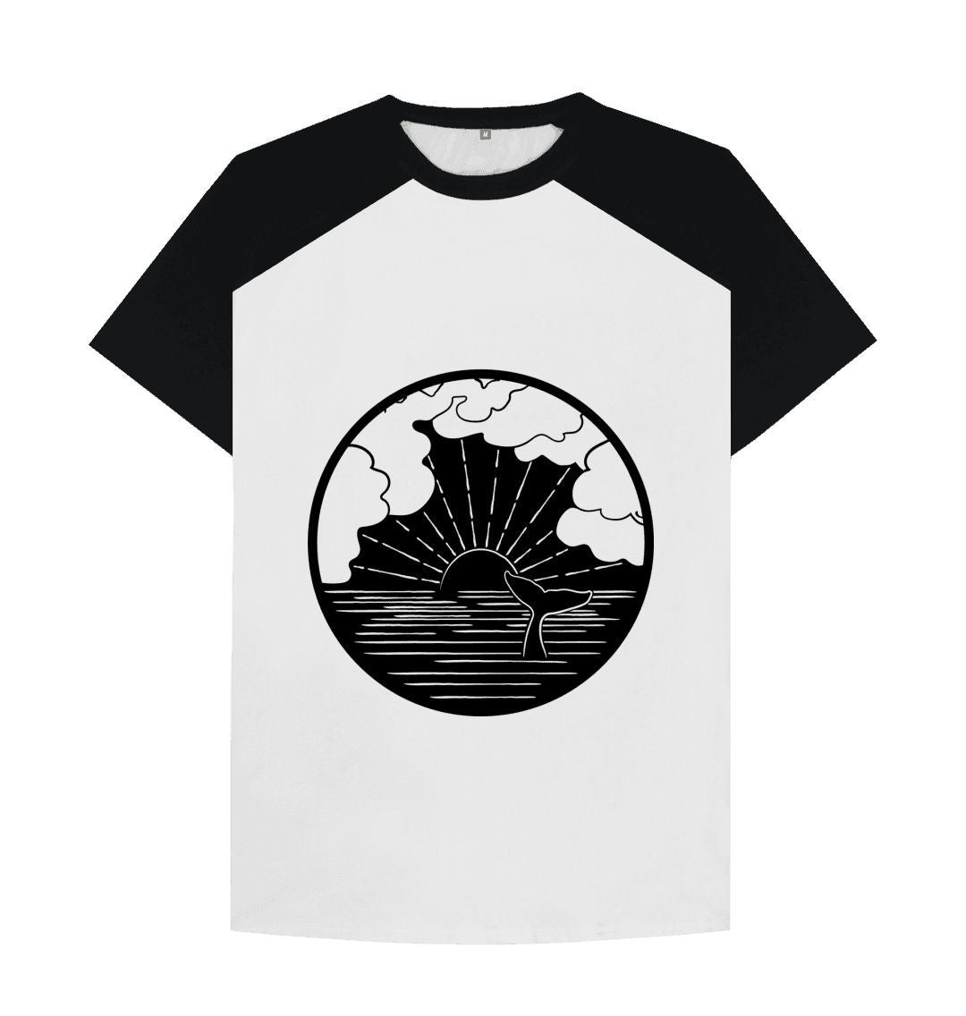 Whale at Sunset Graphic T-Shirt - Black & White Casual Tee for Men & Women - Perfect for Beach Outings, Summer Vacations & Relaxed Weekends