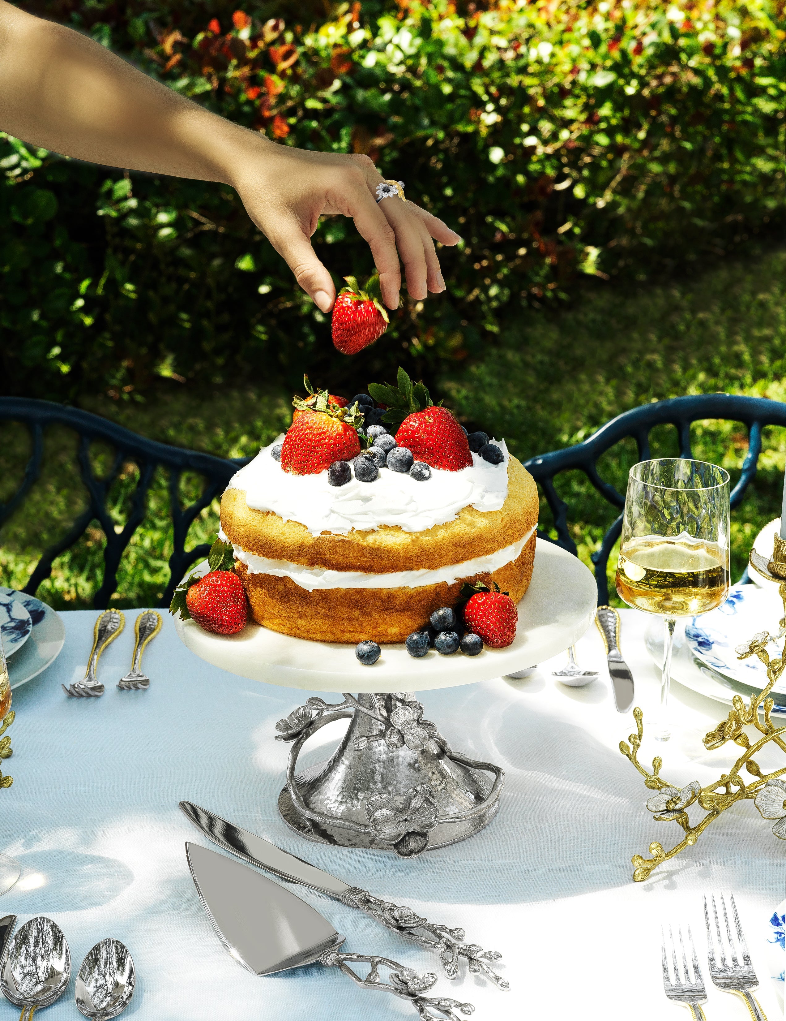 Elegant White Orchid Wedding Cake Knife and Server Set - Stainless Steel Cake Cutting Set for Bridal Showers, Anniversaries & Special Occasions