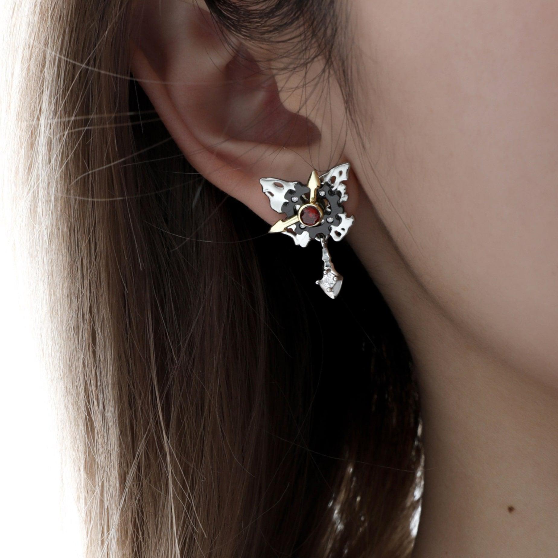 18k Platinum Plated S925 Sterling Silver Mechanical Butterfly Stud Earrings for Women - Elegant Jewelry Gift for Birthday, Anniversary & Special Occasions