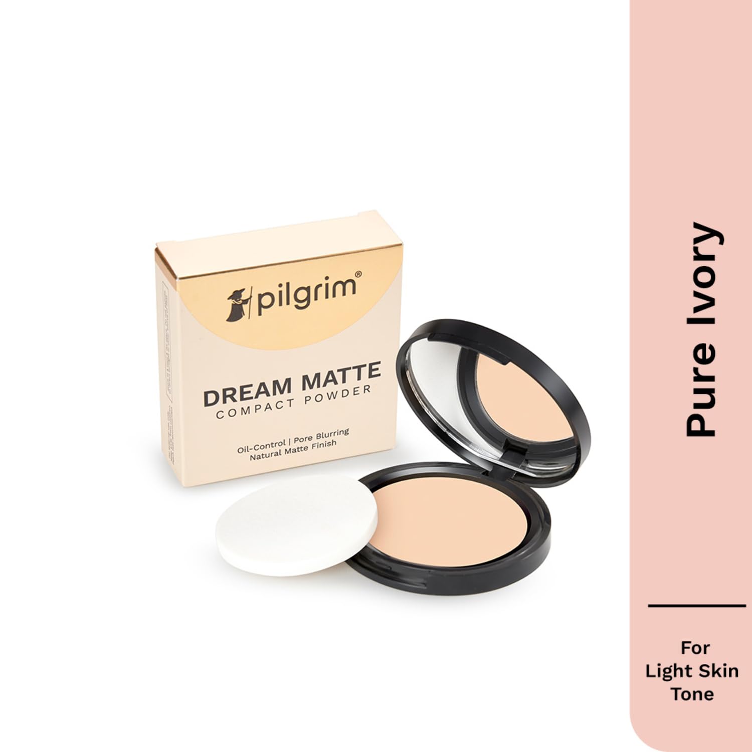 Pure Ivory Matte Finish Compact Powder - Oil Control, Concealer & Radiance Booster for Flawless Skin | Perfect for Daily Makeup & Touch-Ups On-The-Go