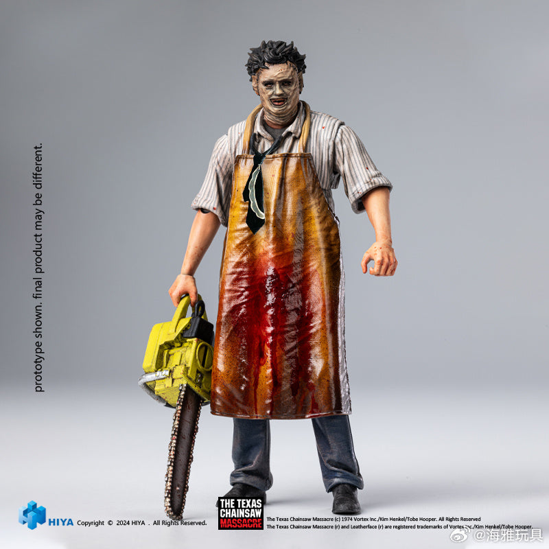 1/18 Scale HIYA 4-Inch Leatherface Action Figure - Texas Chainsaw Massacre Killer Mask Collectible for Horror Fans & Movie Enthusiasts | Perfect for Display, Cosplay & Halloween Decor