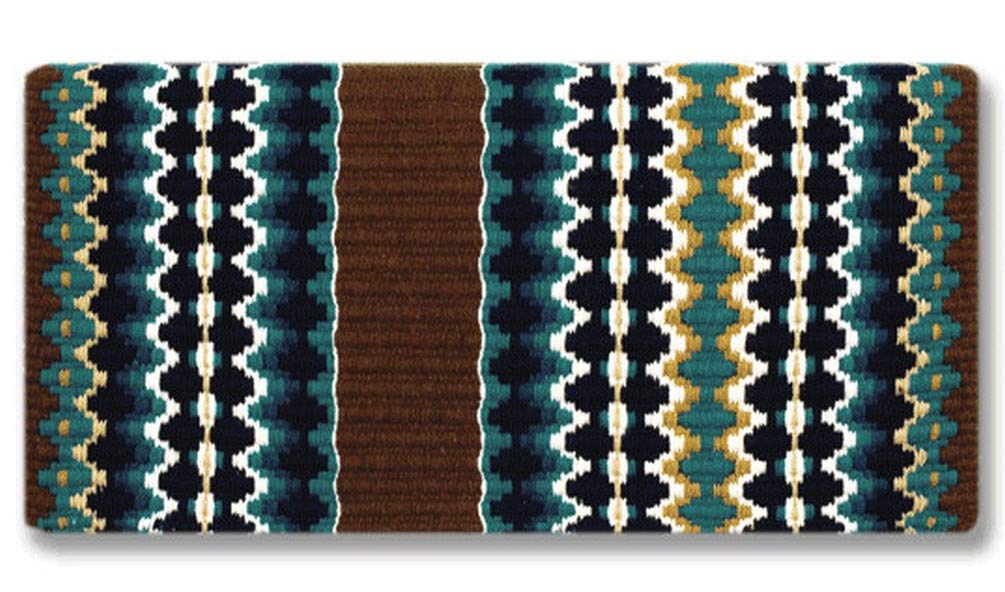 Mayatex Branding Iron Saddle Blanket - Chocolate/Tan Western Horse Riding Blanket for Ranch, Rodeo & Equestrian Events - Durable & Comfortable for Horses