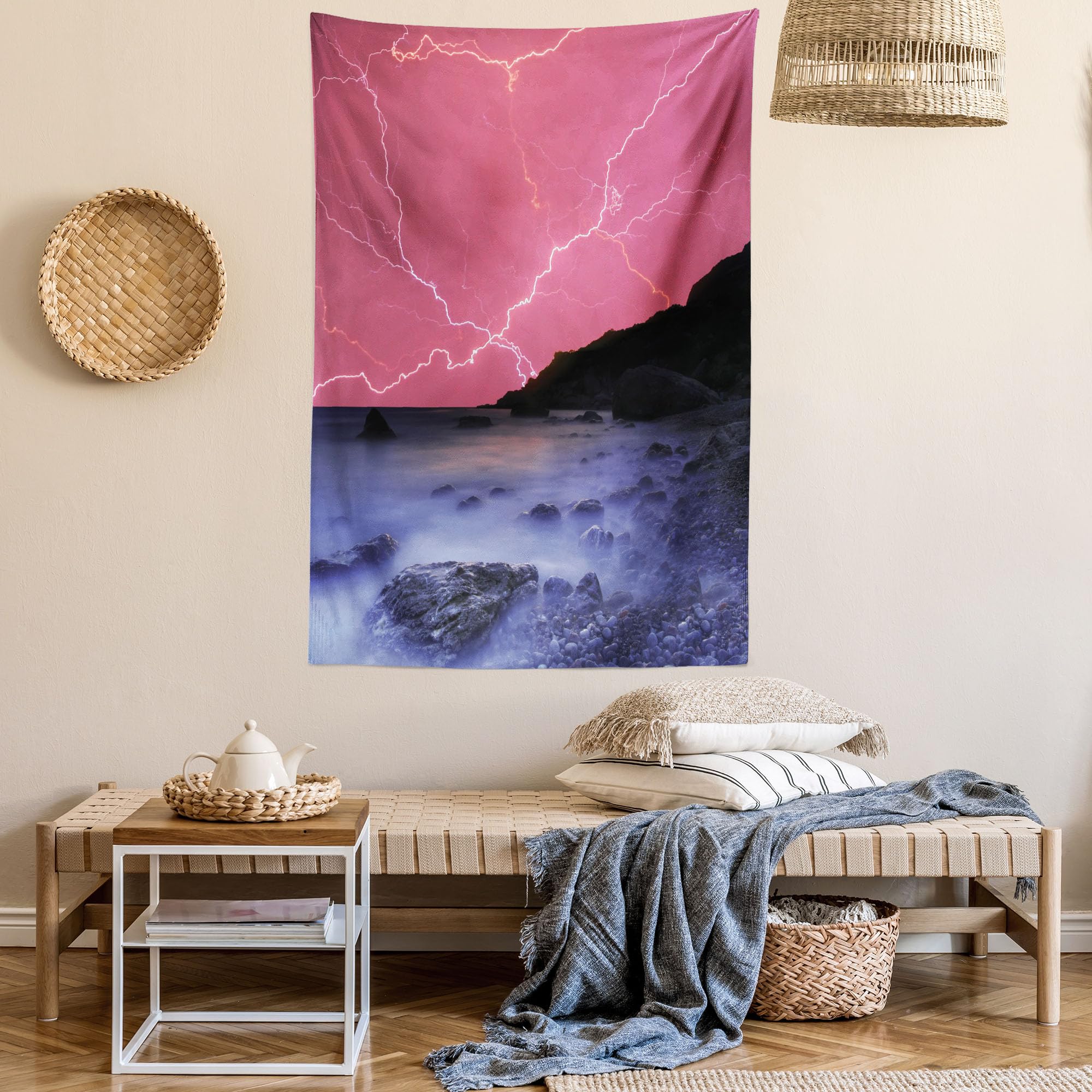 Ambesonne Thunderstorm Tapestry - Vibrant Sky Wall Decor for Bedroom & Living Room