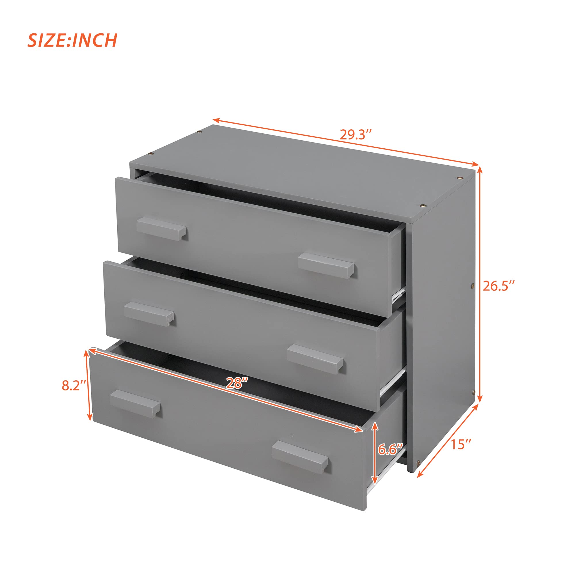 Twin Loft Bed with Storage - Solid Wood Frame for Kids - Space-Saving Gray Bedroom Solution