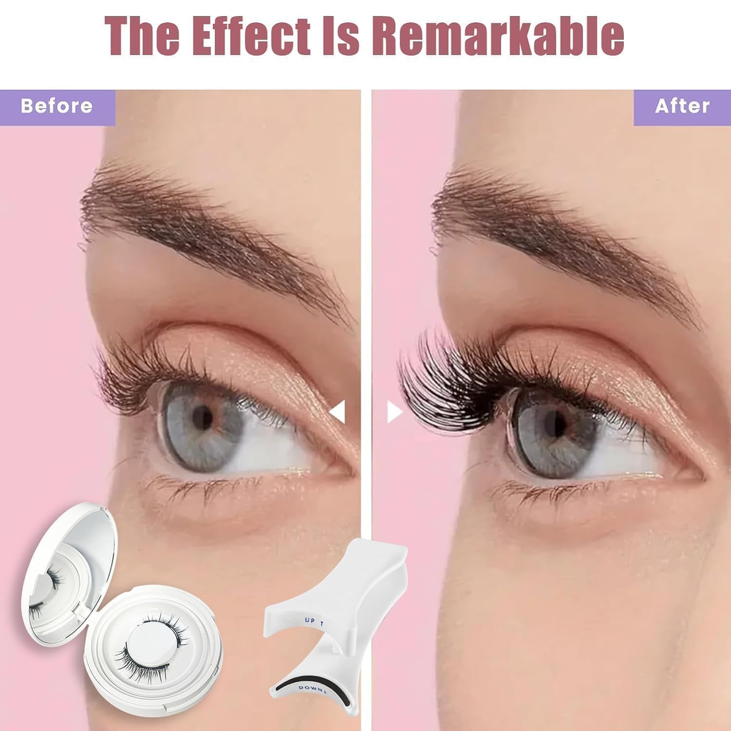 Ginani Magnetic Eyelashes - Reusable Glue-Free False Lashes with Applicator | Natural Looking Magnetic Lashes for Everyday Wear & Special Occasions