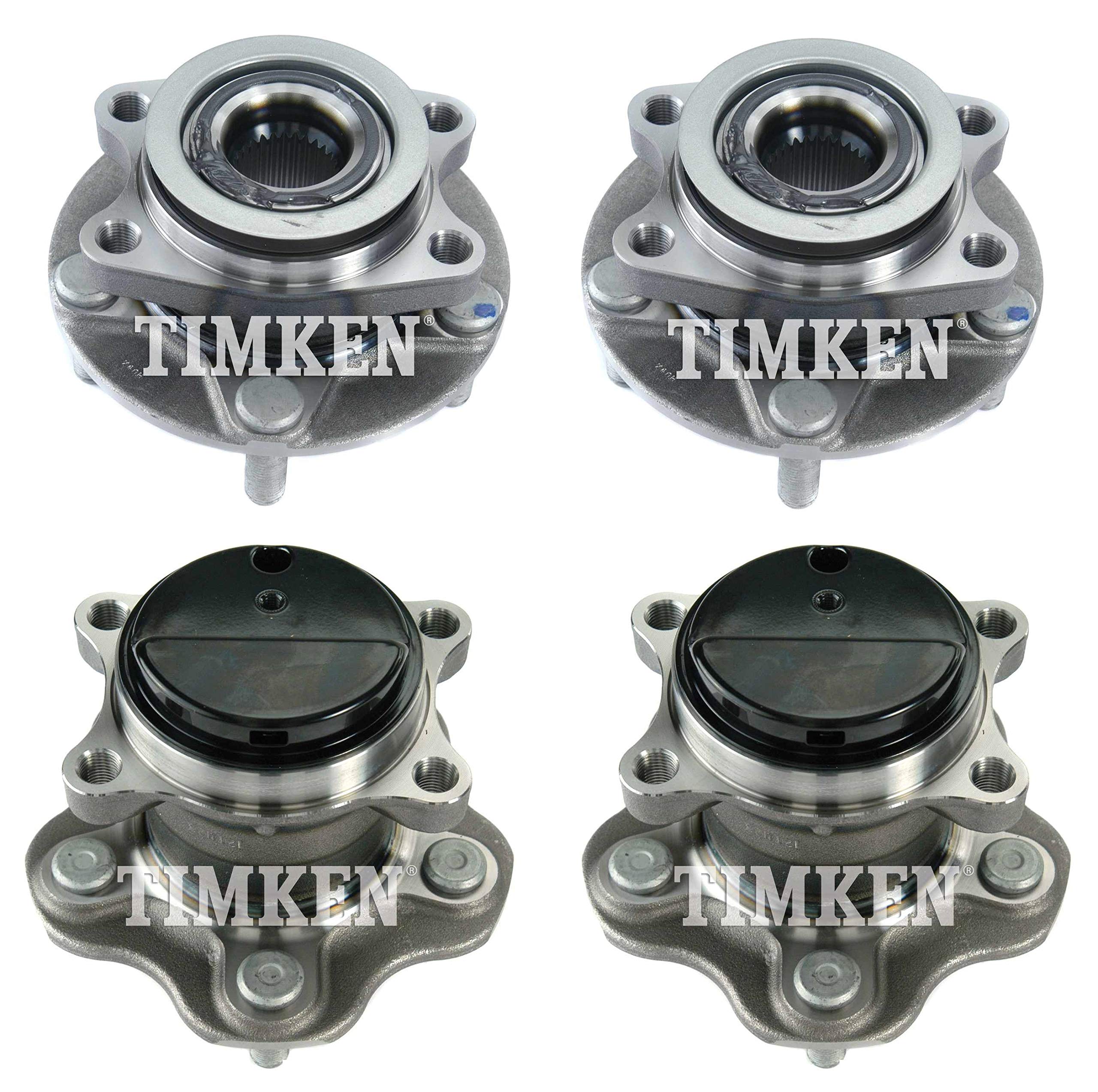 Timken Front & Rear Wheel Bearing Hub Assembly Kit - Compatible with Nissan Juke & Leaf FWD Models - Perfect for Smooth Ride & DIY Car Repairs