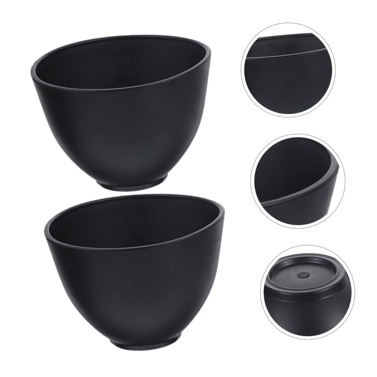 NOLITOY 4-Piece Black Silicone Mask Mixing Bowls Set - DIY Facial Mask Making Tools for Skin Care, Cosmetic Mud Stirring & Mixing Containers - Perfect for Spa, Beauty Salon & At-Home Skincare Routines