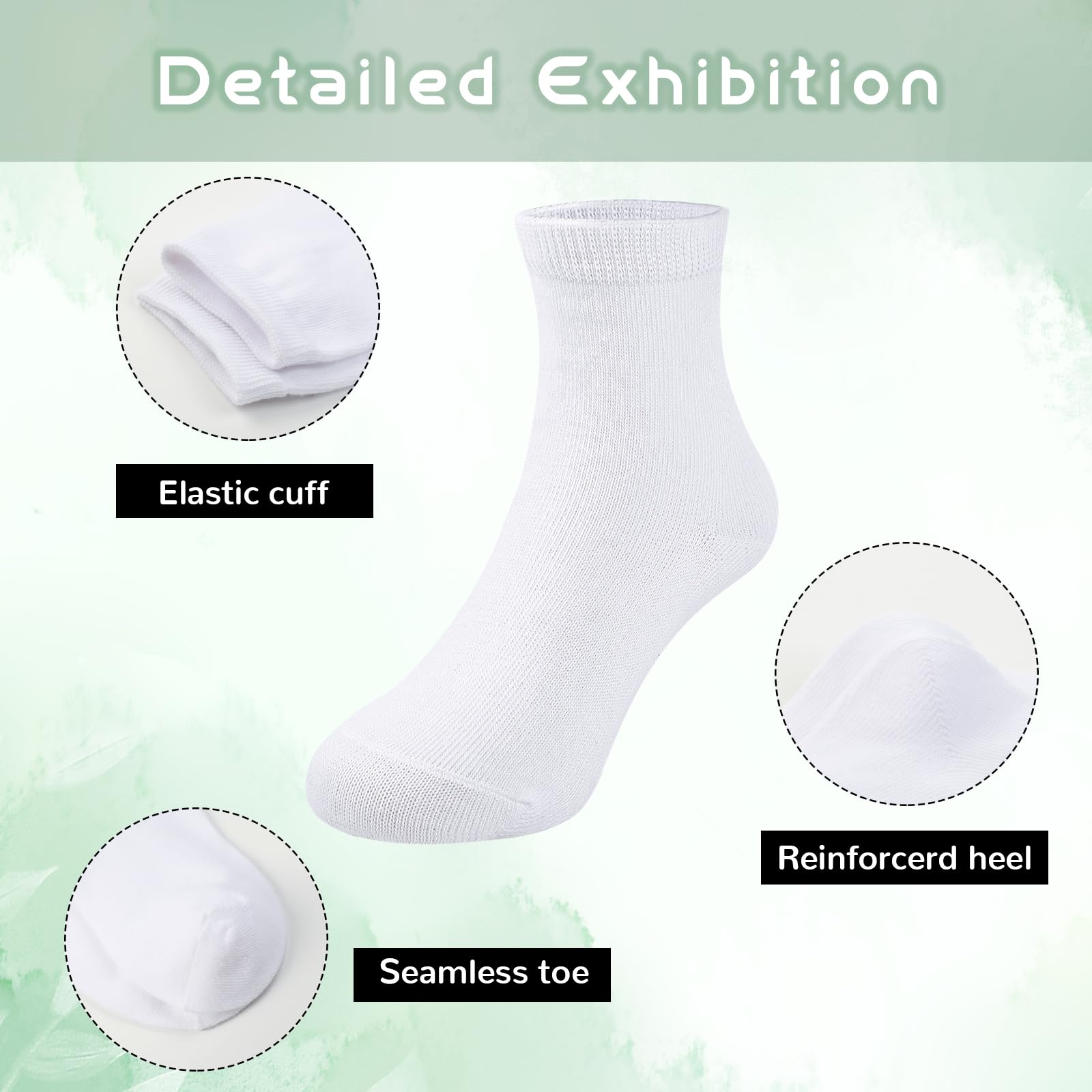 BOOPH 15 Pack Boys Girls Crew Dress Socks - Toddler Kids Athletic Ankle Socks for School, Sports & Everyday Wear - Soft Cotton Breathable Socks for Active Children