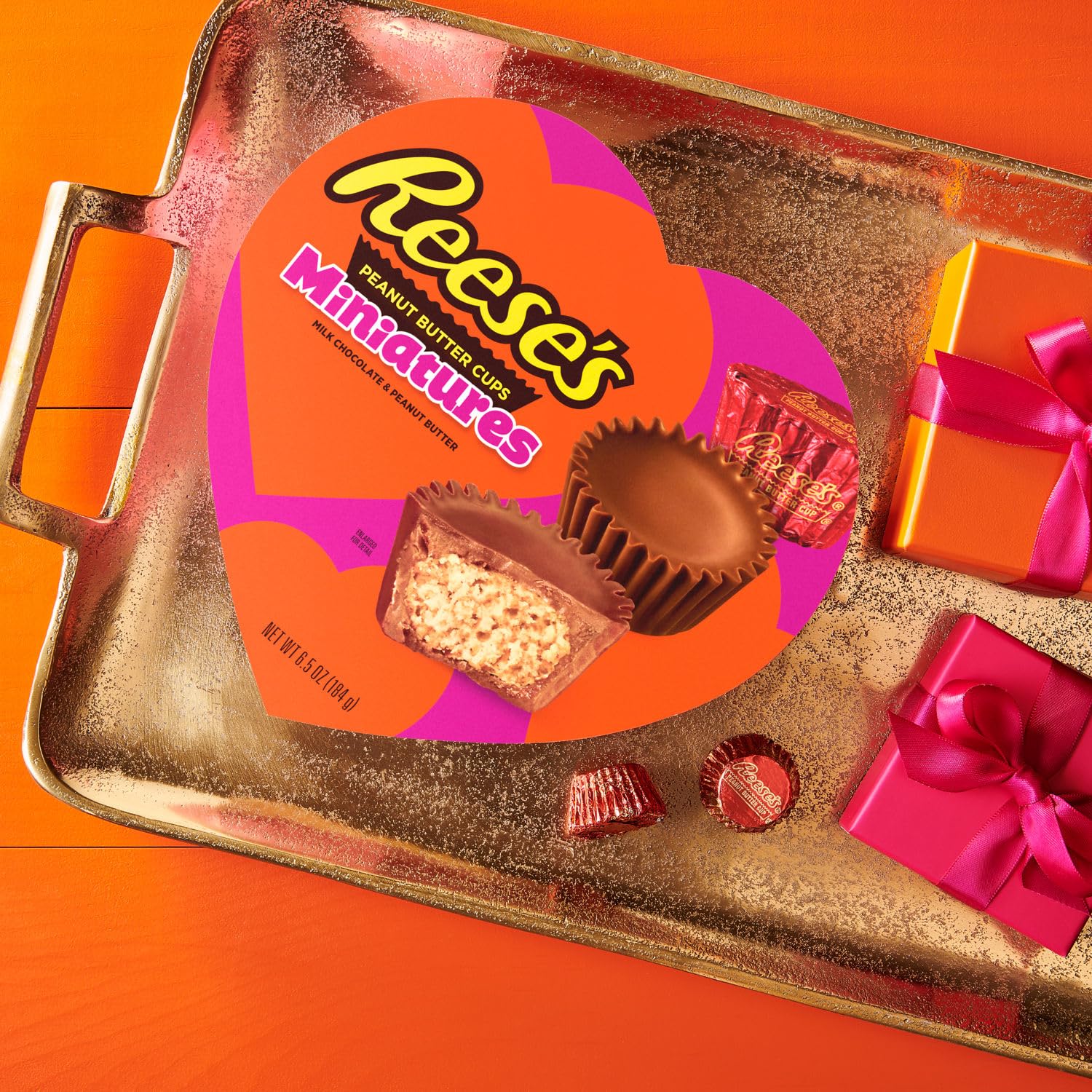 Reese's Miniatures Milk Chocolate Peanut Butter Cups - 6.5oz Valentine's Day Candy Gift Box | Perfect for Gifting, Parties & Sweet Treats