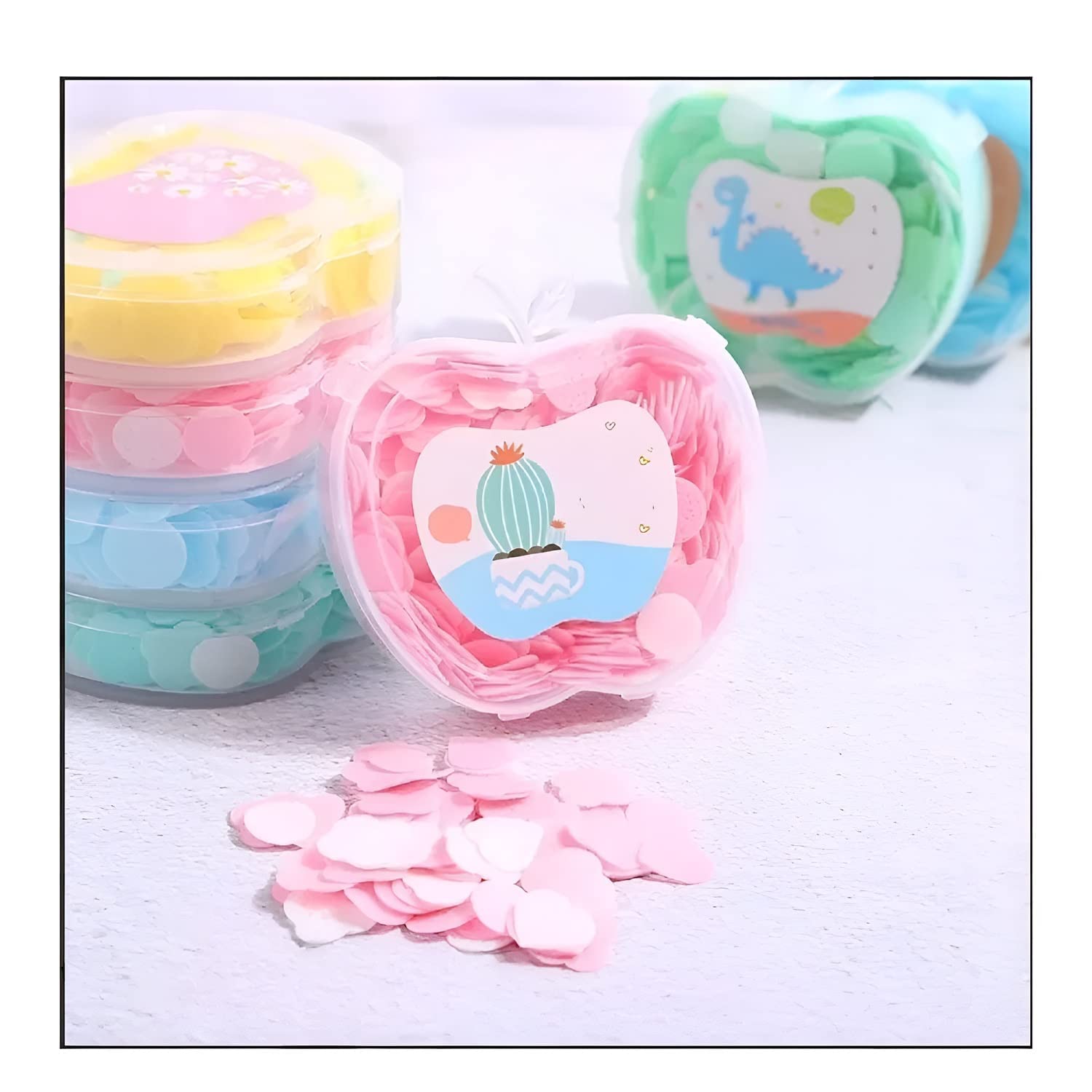 Pack of 2 Mini Disposable Hand Washing Paper Soap Sheets with Storage Tube - Travel Soap Flakes for Kitchen, Toilet, Camping & Outdoor Activities (Assorted Colors)