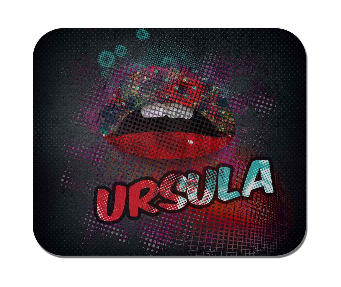 Makoroni - Non-Slip Rubber Mouse Pad with Ursula Female Name Design for Computer, Gaming & Office Use - Perfect for Work, Gaming & Home Office Setup