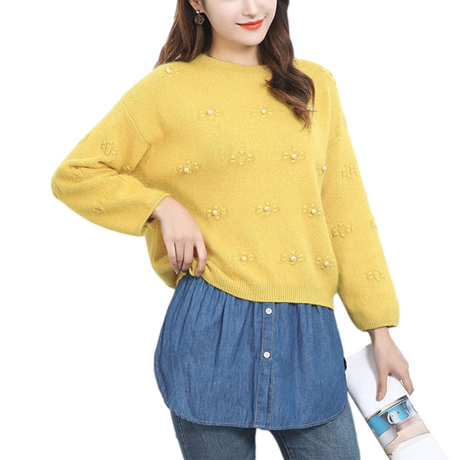 Yuemengxuan Women's Adjustable Layering Fake Top Skirt - High Waist Underskirt with Detachable Hem for Elegant Outfits | Perfect for Weddings, Parties & Office Wear