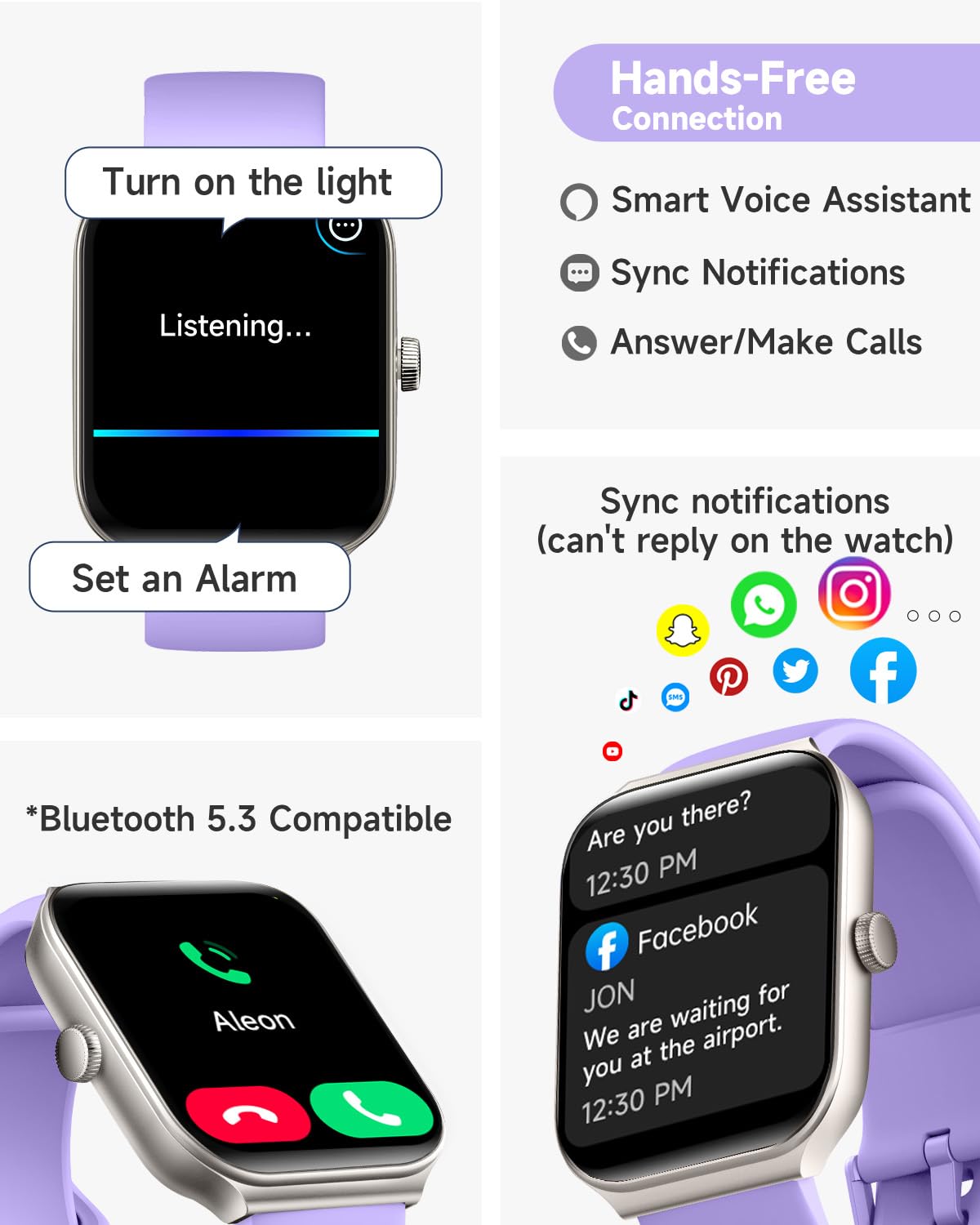 Smart Watch for Women with Alexa Built-in, 1.95