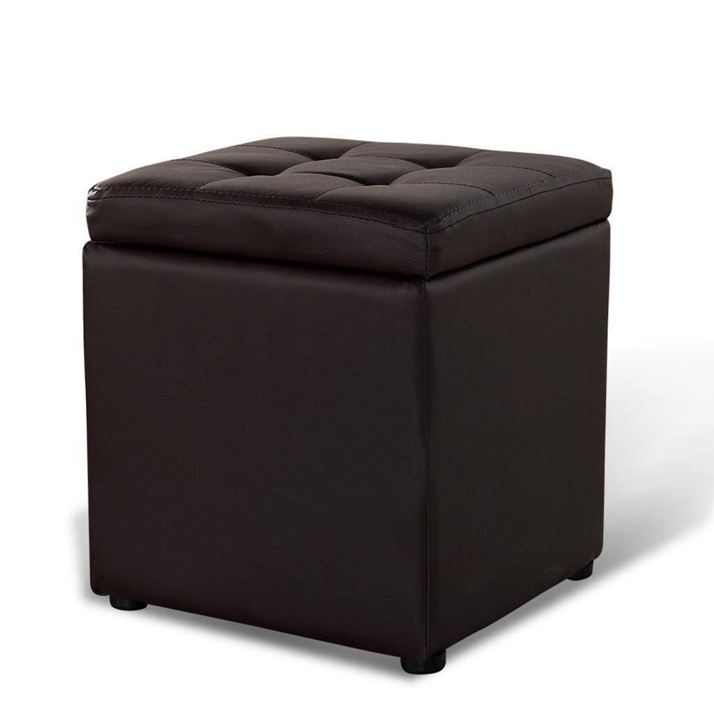 XCJ Black Faux Leather Storage Ottoman Foot Stool - Multi-Functional Seat with Hidden Storage Compartment for Living Room, Bedroom & Nursery - Perfect for Toys, Blankets & Home Organization