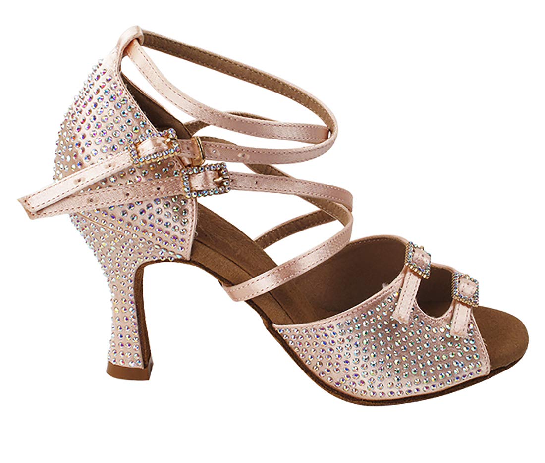 Women's Crystal Dance Shoes - Elegant Ballroom & Latin Dance Shoes with Rhinestones for Performances, Weddings & Competitions