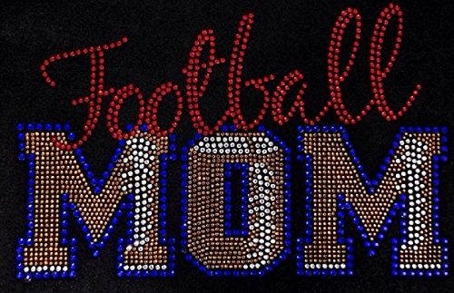 Football Mom Rhinestone Iron-On Transfer - Customizable Bling Design for Team Spirit & Game Day Outfits - Perfect for Jerseys, T-Shirts, and Fan Apparel