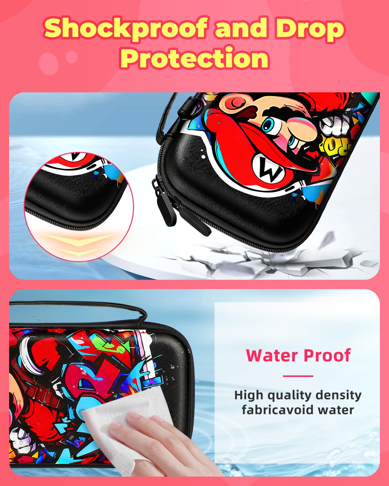 Cute Kawaii Switch Case for Kids & Teens - Hard Shell Travel Pouch for Nintendo Switch/OLED - Perfect for Gaming On-the-Go