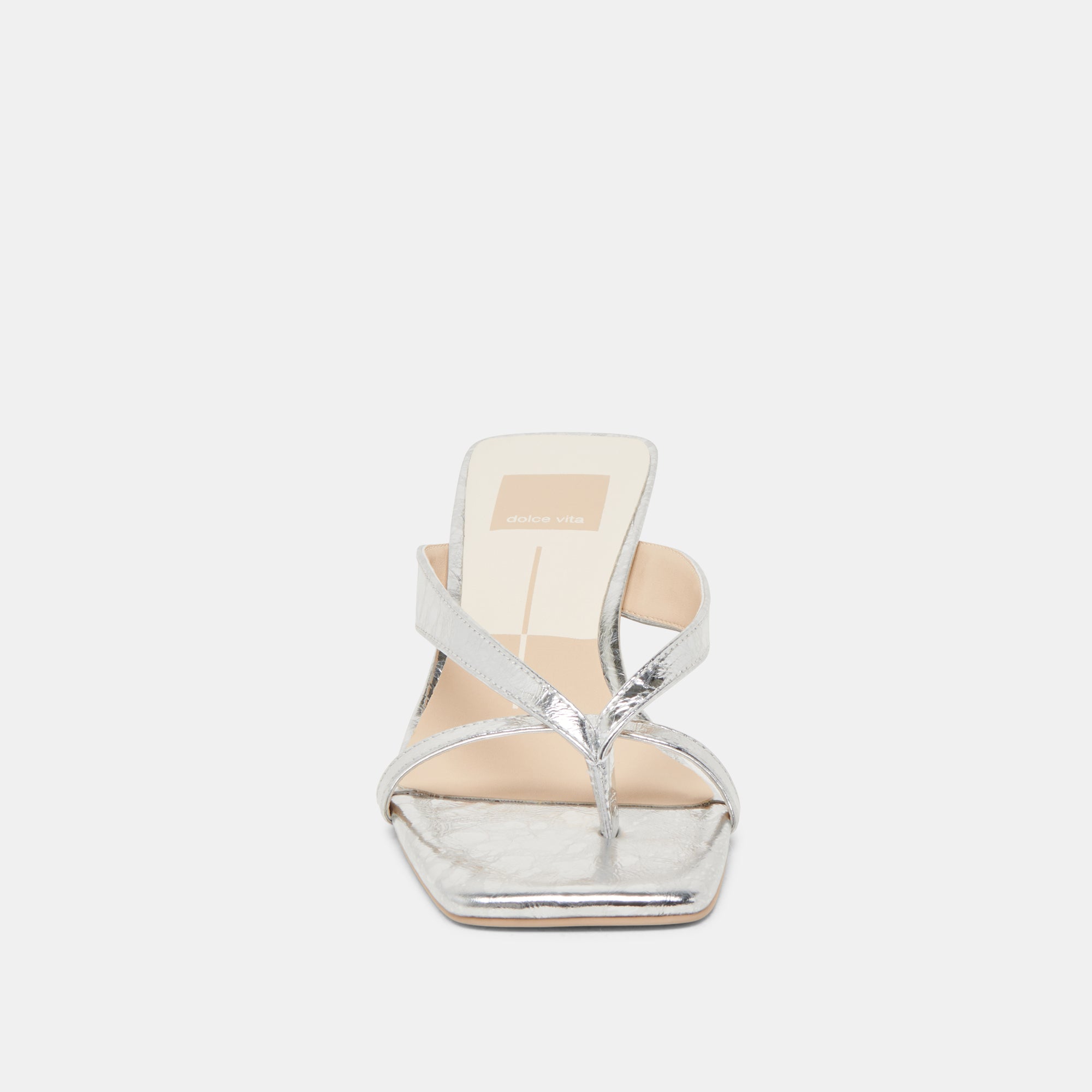 BREVEL Women's Silver Distressed Leather Heels - Stylish High Heels for Parties, Weddings & Evening Events