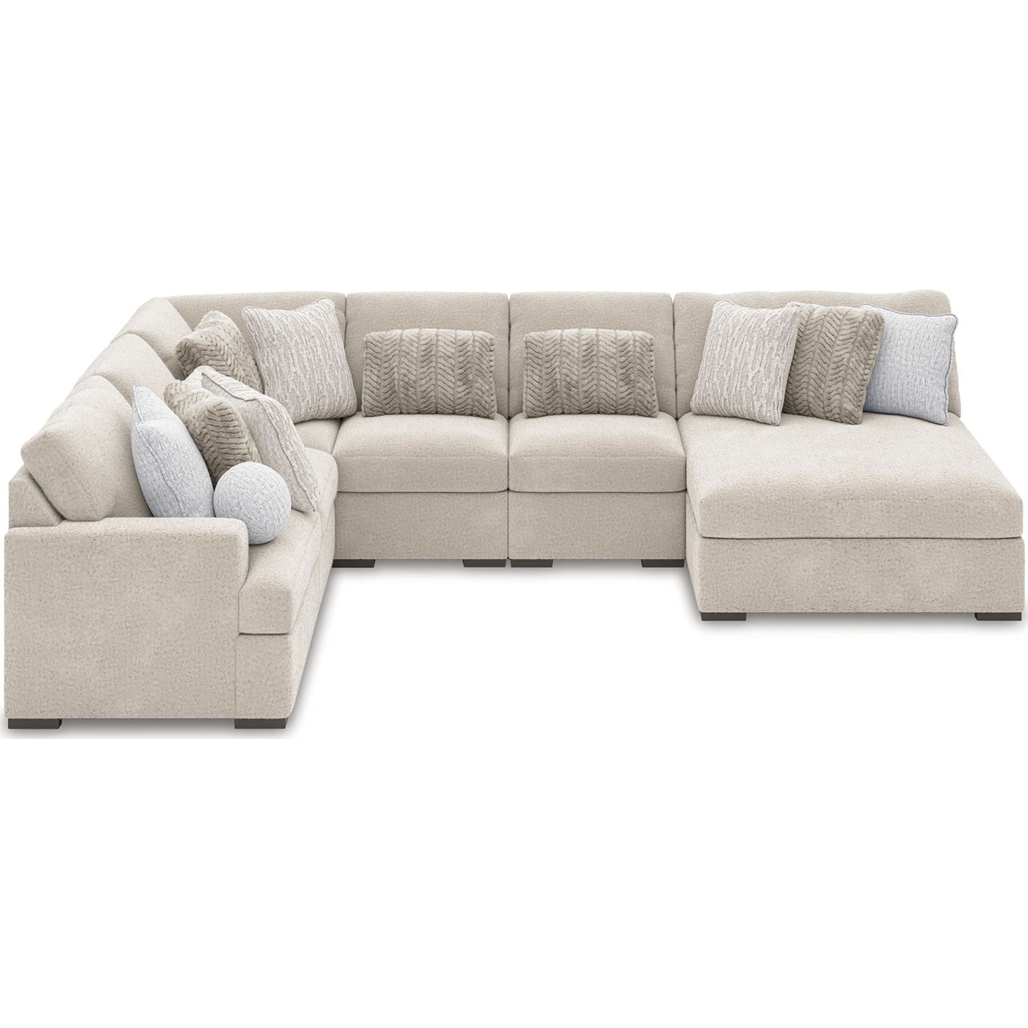 Soft and Cozy 6-Piece Modular Sectional Sofa with Chaise Lounge - Perfect for Living Room, Family Room, or Home Theater Comfort